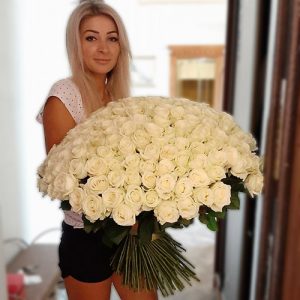 фото букета 201 белая роза
