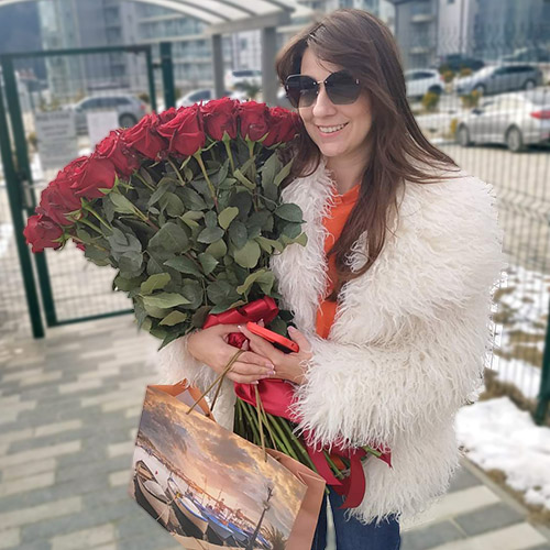 Фото товара 101 роза красная в Днепре